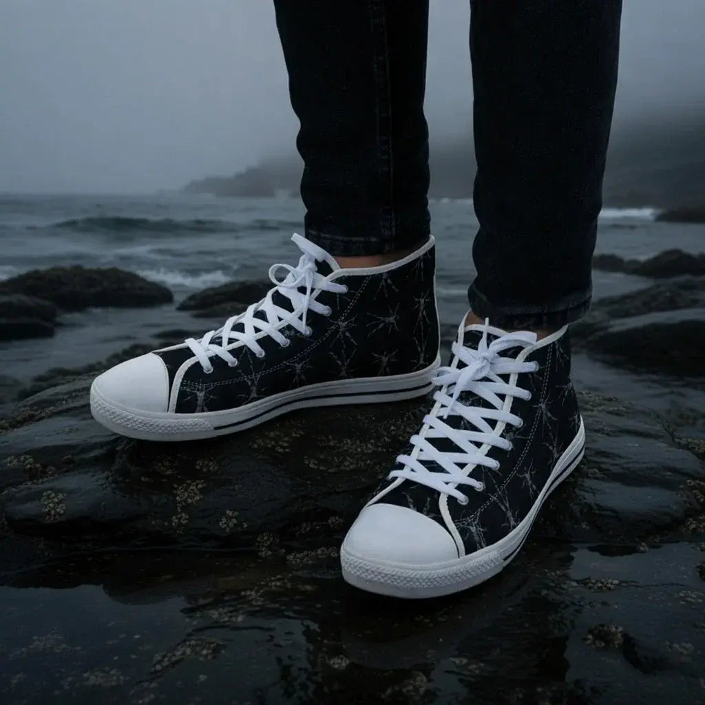 veil-of-whispers-high-top-sneakers-mens-black-patterned-canvas-shoes-3129175 - Noctum Muse