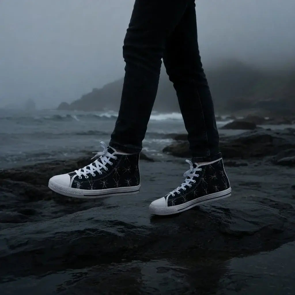 veil-of-whispers-high-top-sneakers-mens-black-patterned-canvas-shoes-8055613 - Noctum Muse
