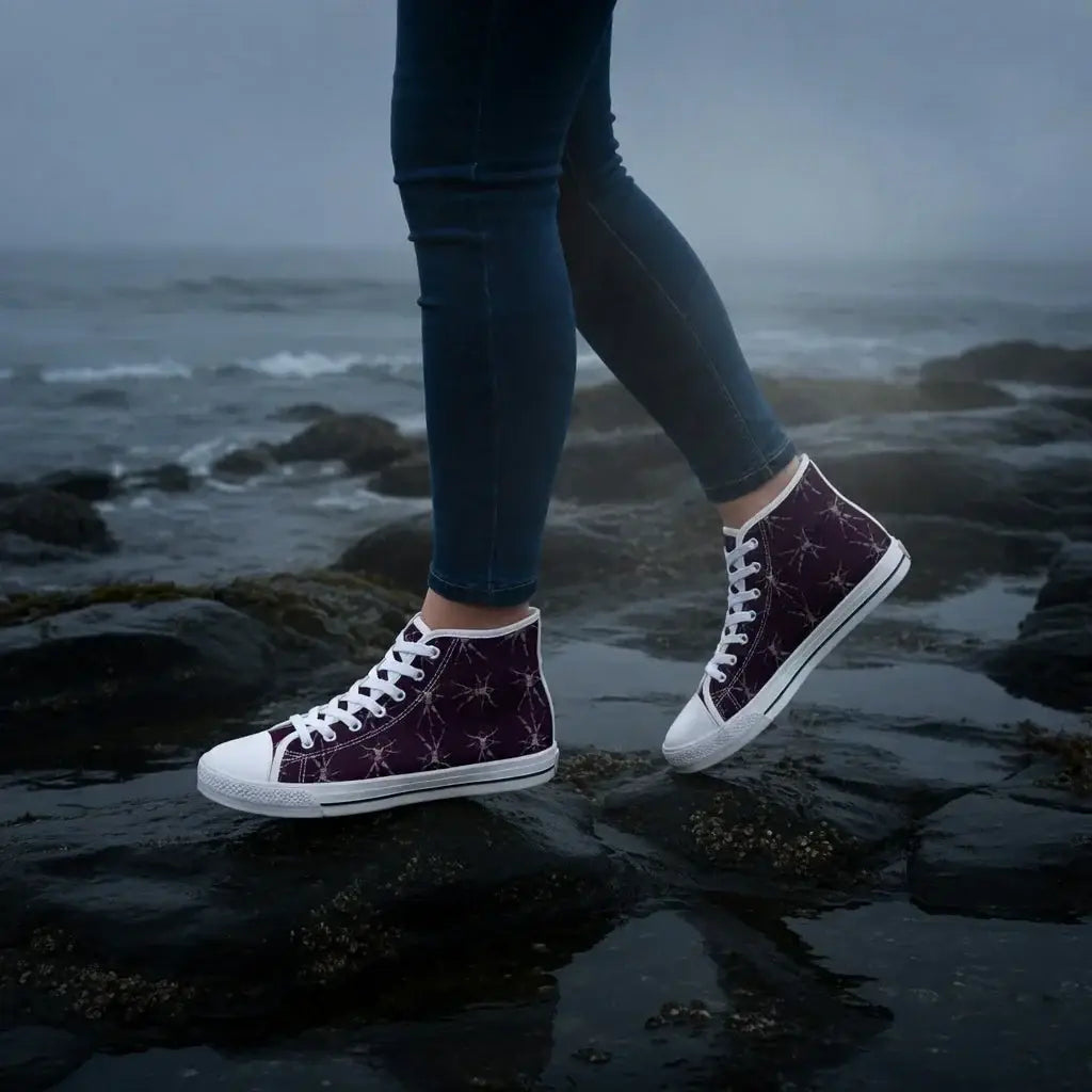 veil-of-whispers-high-top-sneakers-womens-deep-purple-pattern-canvas-shoes-3197821 - Noctum Muse