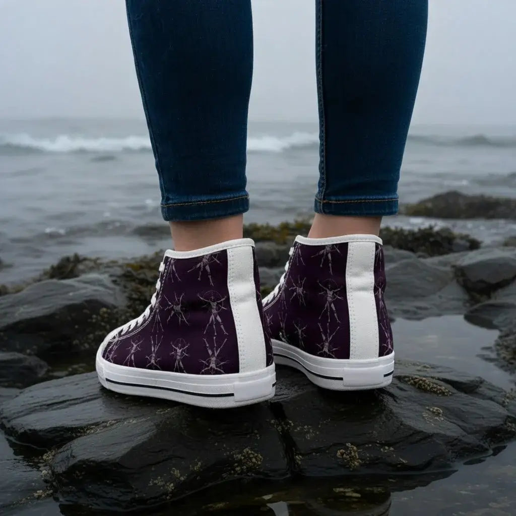 veil-of-whispers-high-top-sneakers-womens-deep-purple-pattern-canvas-shoes-9172301 - Noctum Muse