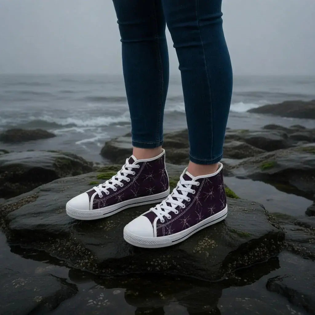 veil-of-whispers-high-top-sneakers-womens-deep-purple-pattern-canvas-shoes-9383427 - Noctum Muse